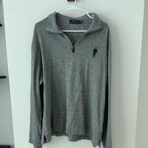 Polo by Ralph Lauren Gray Knit Zip Up Sweater